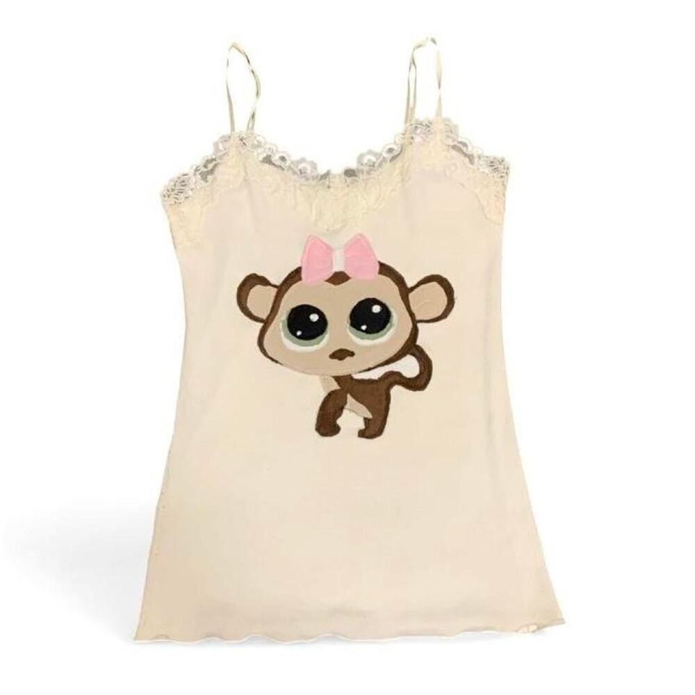 Upcycled lps monkey banana republic tank top littlest pet shop